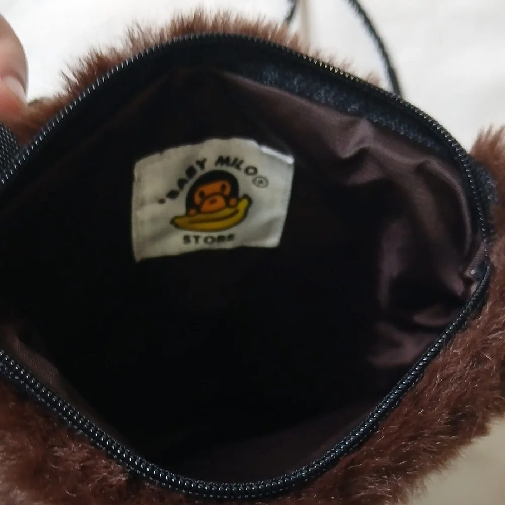 Bape Brown Furry Monkey Kids Bag